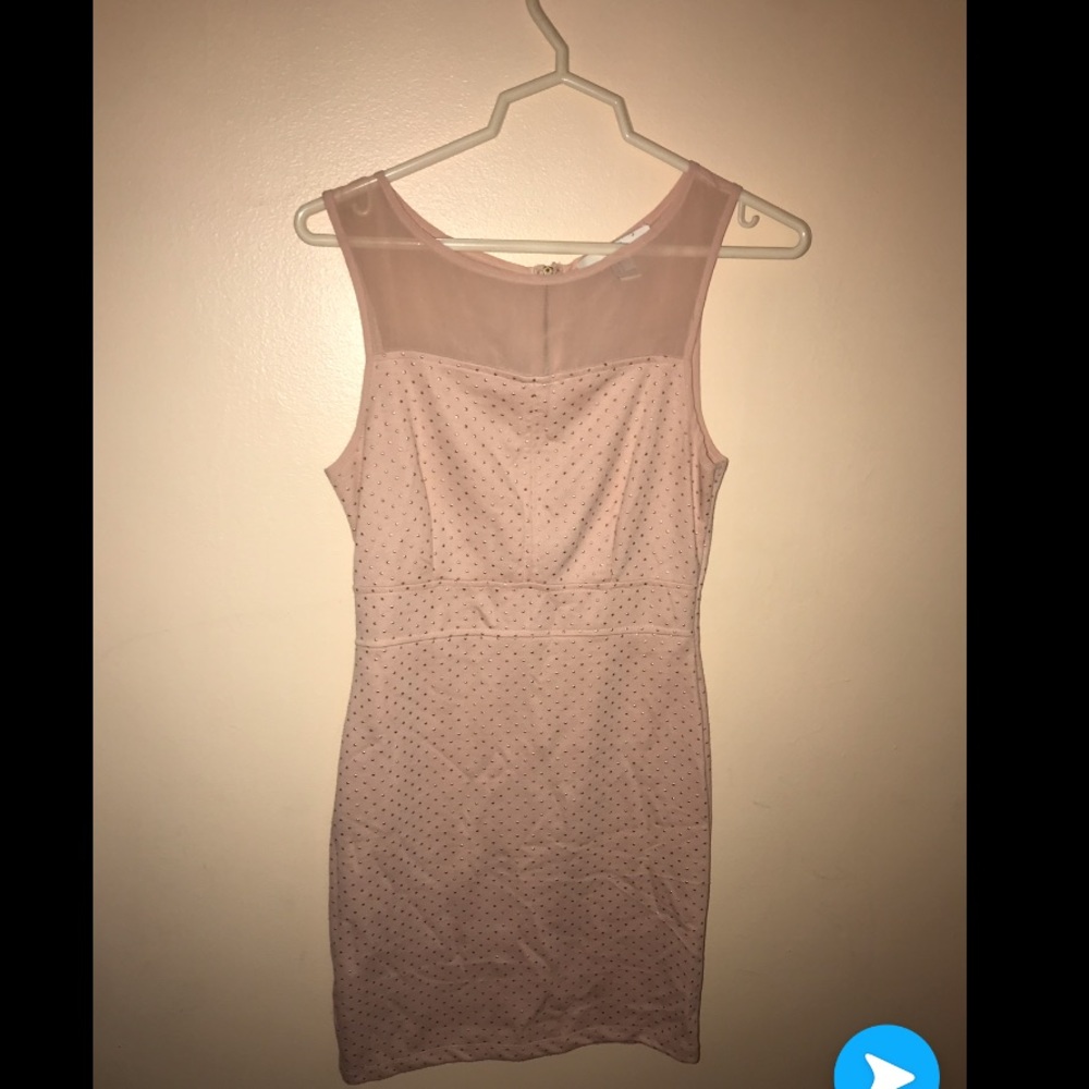 Light pink dress with shear chest area and straps